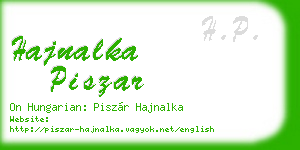 hajnalka piszar business card